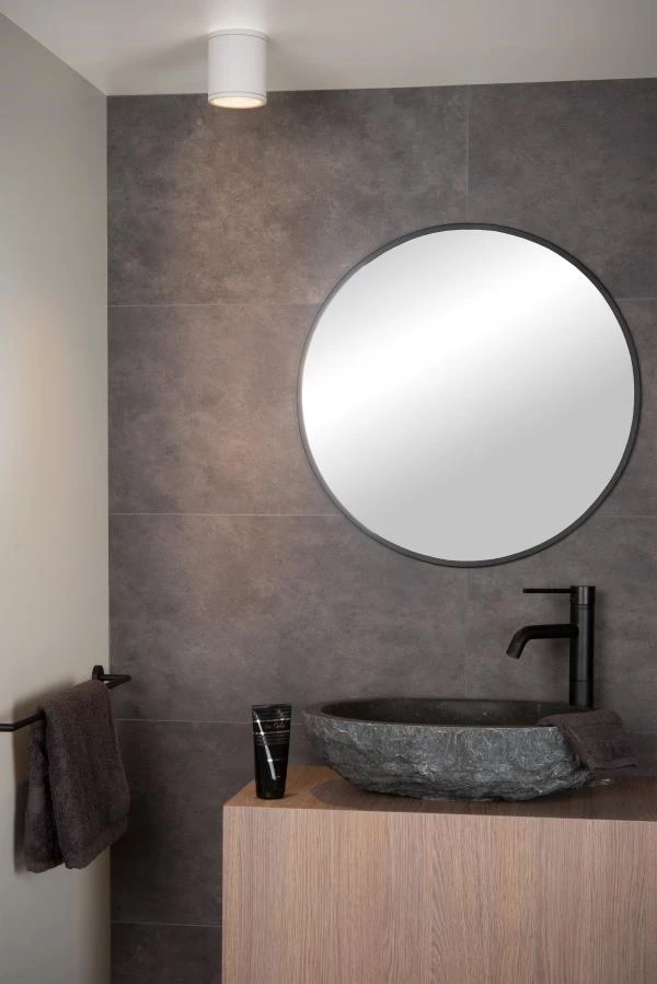 Lucide AVEN - Ceiling spotlight Bathroom - Ø 9 cm - 1xGU10 - IP65 - White - atmosphere 1